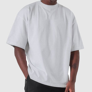 เสื้อยืดโอเวอร์ไซส์ผู้ชายไซส์ใหญ่ ผ้าฝ้าย 100% ทรงหลวม ไหล่ตก ไม่มีลาย สกรีนโลโก้ได้ เนื้อผ้าหนา 300 กรัม เสื้อยืดออกกำลังกายผู้ชาย - Product Image 4