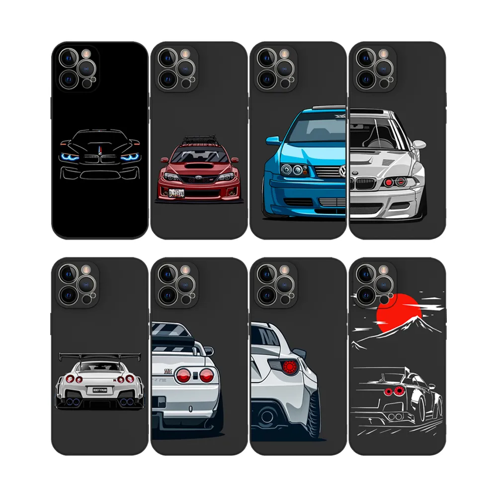 Dropshipping Race car black TPU cell Phone Case For iPhone 15 pro max