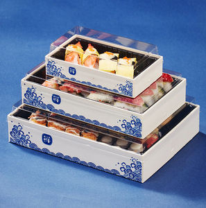 Boîte à emporter jetable en bois biodégradable et écologique, en matériaux recyclés, avec feuille d'aluminium pour sushis, fromages, bento et traiteur - Product Image 5