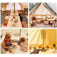 2025 nouveau luxe 3M 4M 5M 4 personnes hiver mongol toile extérieur Glamping Camping yourte maison cloche tentes couverture