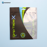 Pochette personnalisée biodégradable à fermeture éclair avec fenêtre transparente, soudure trois côtés et trou de suspension Euro pour bandes de protection tibiale sportives