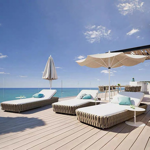 Tumbona para Exteriores, Silla de Piscina, Mimbre Blanco, Reclinable, Cama de Playa, Resistente a los Rayos UV, Muebles de Jardín - Product Image 3