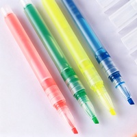 Surligneurs à encre liquide haute capacité, pointe biseautée douce, marqueurs fluorescents pour prise de notes, vente en gros d'usine, logo personnalisé