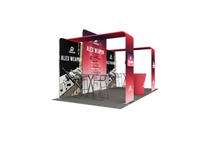 Telones de fondo elásticos de soporte de Feria Comercial portátil con marco de aluminio personalizado de 10x20 pies para exhibición y exposición para cabinas de Feria Comercial - Product Image 5