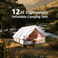 Tente de camping gonflable de 12 m², en Oxford 300D, double couche, imperméable, pour 8 à 12 personnes, installation instantanée, colonne d'air en PVC pour le camping en plein air