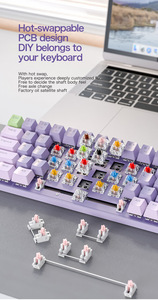 คีย์บอร์ดกลไกแบบมีสาย LED สีรุ้งสำหรับเล่นเกมและทำงานติดหน้าต่าง - Product Image 2