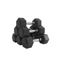 Poids d'haltères hexagonaux en fonte revêtue de caoutchouc 5kg 10kg 15kg 20kg 25kg 30kg Ensembles d'haltères