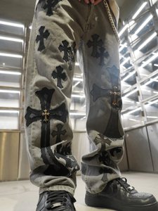 Jeans en denim pour homme HaiYao 2026 de haute qualité, personnalisés, avec rivets, strass, lavage vintage, style streetwear, hip-hop, Y2K, OEM ODM, coton - Product Image 4