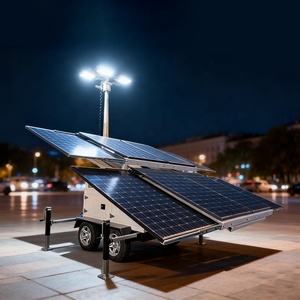 Remorque solaire mobile robuste avec caméras de vidéosurveillance HD, remorque de sécurité solaire avec 8 panneaux solaires de 300W - Product Image 3