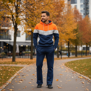เสื้อสเวตเตอร์มีฮู้ดสำหรับผู้ชายกางเกงวอร์มขาบานผ้าคอตตอน100% โลโก้ตามสั่งสำหรับฤดูใบไม้ร่วง - Product Image 3