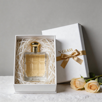 Flacon de parfum à facettes de 80 ml en gros, emballage vide en verre pour parfum, base lourde de 191 g