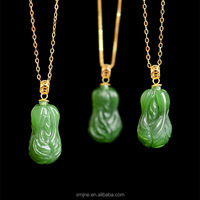 Pendentif en jade vert de qualité supérieure certifié, jade vert de vieille matière, jade vert de Hetian, pendentif en jade naturel 18K pour hommes et femmes