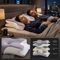 Oreiller cervical en mousse à mémoire de forme haute densité, forme papillon, soutien du cou, ne s'affaisse pas, qualité hôtelière personnalisable