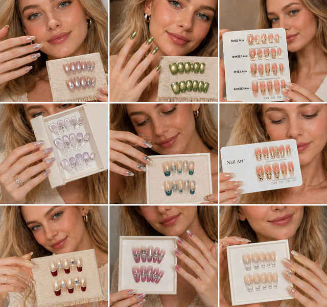 Wholesale Press on Nails High Quality Luxury Artificial Nails Press on Reusable Press on Nails Set