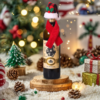 Juego de 2 Piezas de Decoración Festiva para Mesa de Comedor, Diseño Creativo de Bufanda, Gorro y Botella, Reutilizables, Duraderos, Decoraciones Navideñas