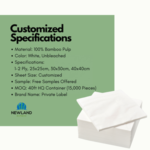 กระดาษเช็ดปากจากไม้ไผ่แบบกำหนดเองผ้าเช็ดปากพิมพ์ลาย - Product Image 5