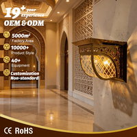 Décoration personnalisée pour le Ramadan, éclairage en verre, applique murale orientale arabe à LED pour mosquée islamique, palais, hôtel, couloir