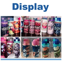Gobelet à sublimation de 16 oz, blanc, bouteille d'eau Owa, bouteille à fruits avec couvercles multicolores pour enfants, école, sport en plein air