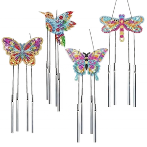 XIXI 5D Acrylic Diamond Painting DIY <b>Wind</b> <b>Chimes</b> Kit Crystal Suncatcher Butterfly Pendant Seascape Decor Handmade Craft - Product Image 1