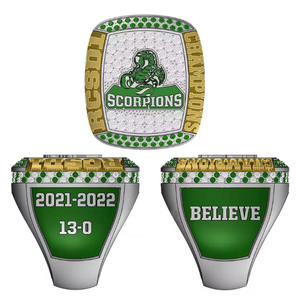 Customize <b>Rose</b> Gold Plated Zinc Alloy Softball Baseball Championship Trophy Ring <b>for</b> Sports Awards - Product Image 2