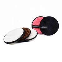 Tampon nettoyant facial réutilisable, lavable, écologique, épais, rond, en coton, pour poudre libre, fond de teint, crème BB, démaquillant