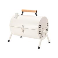Barbecue pliable robuste pour le camping - Poignée de barbecue amovible, revêtement en poudre noir/blanc pour pique-nique en plein air/cuisine en extérieur