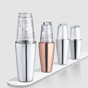 Factory Direct 800ml Boston Stainless Steel Glass Cocktail Shakers Engraved Top Pieces 28 Oz