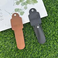 Vente en gros 100% étui de rasoir en cuir véritable pour housse de sécurité pour rasoir de sécurité support de pochette de rasage noir marron