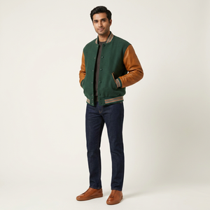 Blouson universitaire homme en tricot, grande taille, avec logo personnalisé, collection hiver, en promotion - Product Image 1