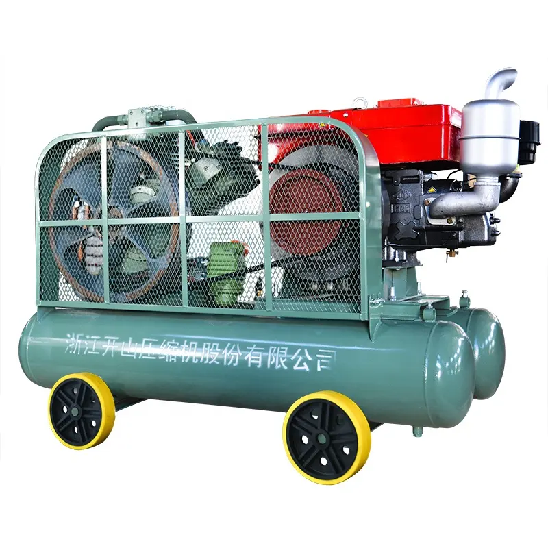 25HP/30HP Diesel Motor/Motor Vergeldende Luchtcompressoren Road Bouw Mine Mobiele Compressor