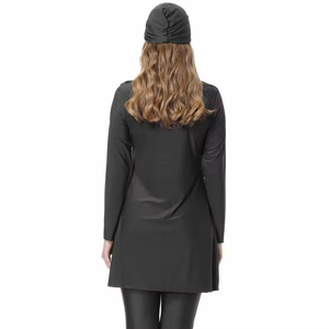 Maillots de bain islamiques pour femmes, très demandés, couleur personnalisée, une pièce, coupe haute, imprimé devant, burkinis musulmans, Spandex/Nylon respirant - Product Image 2