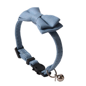 Suministros para mascotas, Collar de tela vaquera desmontable, Collar vaquero de alta calidad, Collar con lazo y anillo - Product Image 2