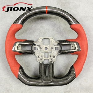 Vente directe d'usine, fibre de carbone pour <span class=keywords><strong>Ford</strong></span> <span class=keywords><strong>Mustang</strong></span> <span class=keywords><strong>GT</strong></span> <span class=keywords><strong>2015</strong></span> 2017 2018 2019 2022, volant en cuir perforé personnalisé - Product Image 4