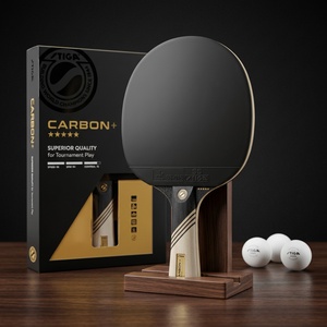 Raquette de tennis de table <span class=keywords><strong>STIGA</strong></span> Carbon+ 5 étoiles, raquette de ping-pong professionnelle pour tournoi, caoutchouc approuvé ITTF - Product Image 1