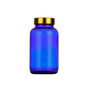 75ml 150ml 500ml Salud Cápsula Porción Botella de vidrio Venta al por mayor Cápsula azul sellada Medicina a prueba de luz Píldora Botella de vidrio - Product Image 6