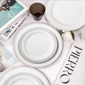 Juego de Platos de Porcelana Plateada con Forma de Corona, Ecológicos, con Logotipo Personalizado, para Bodas - Product Image 3