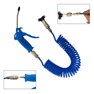 Ensemble de pistolets à air comprimé à buse longue et courte, outil de nettoyage haute pression avec tube à ressort, accessoires pneumatiques en plastique durable - Product Image 5