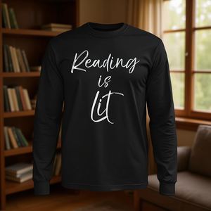 T-shirt à manches longues Reading Is Lit pour les amateurs de livres et les enseignants - Product Image 3