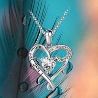 Huitan Simple élégant coeur Hhape pendentif collier avec lettre "je t'aime maman" cadeau pour la fête des mères dame colliers bijoux