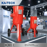 KAITECH Mini souffleur de sablage certifié CE 200L portable manuel pour ponçage, capacité de stockage de sable de 0,2 m³, 200 kg, pour la construction métallique et les bobines