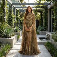 Robe de soirée de luxe à manches longues, Abaya ethnique pour femmes, robe musulmane de haute qualité avec paillettes et diamants, robe de fête Jalabiya