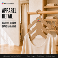 Cintres en papier pur personnalisés pour l'affichage de vêtements en magasin, avec papier certifié FSC et impression de logo
