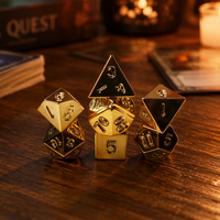 Ensemble de dés en métal polyédrique en alliage de zinc, 7 pièces, multicolores, logo personnalisé, dés de jeu de société DND RPG, 14-20 mm