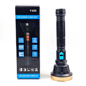 Không thấm nước mạnh mẽ có thể sạc lại dẫn đèn pin có thể điều chỉnh tập trung nhựa 300-400m chùm khoảng cách cầm tay chiếu sáng khẩn cấp - Product Image 5