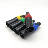 Vente en gros aiguille en cuivre plaqué or filetage intérieur couleur noire prise de microphone compacte à 3 cœurs