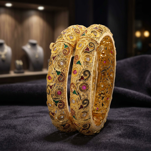 Gold Plated Forming <b>Bangles</b>, Wedding, Gift for Women, Traditional & Special Occasion, <b>Copper</b> & Brass Chapado En Oro Oro Laminado - Product Image 6