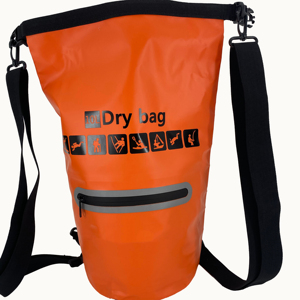 กระเป๋าแห้งกันน้ำ IPX6 ทำจาก PVC ขนาด 5L 10L 20L 30L แบบม้วน พร้อมสายสะพายไหล่ สำหรับเดินป่า - Product Image 2