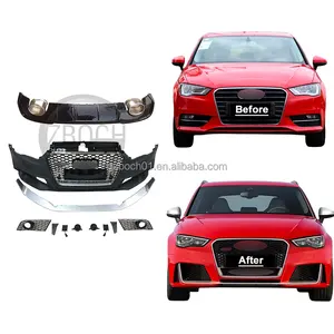 Nhà máy trực tiếp bán phụ tùng ô tô cho 13-16 Audi A3 nâng cấp RS3 phía trước xe Bumper phía sau xe môi Ống xả từ BOCH