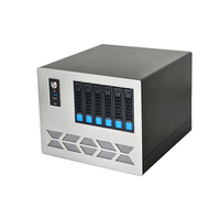 Boîtier NAS Mid Tower ATX 6 baies en alliage d'aluminium noir, échangeable à chaud, pour disques durs réseau domestiques et PME