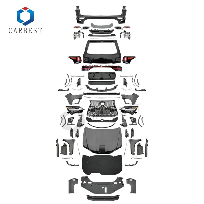 Nouveau Type Kits d'accessoires de carrosserie de mise à niveau de Conversion de pare-chocs de voiture LX570 Kit de carrosserie pour Lexus 2008-2015 à LX600 2022